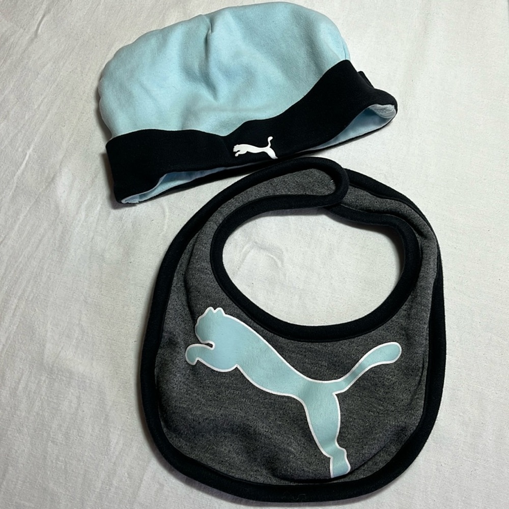 Puma Baby hat and bib bundle